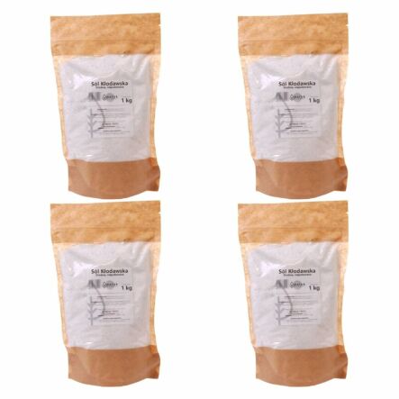Zestaw 4 x Sól Kłodawska Drobna Niejodowana 1 kg - Natur Planet