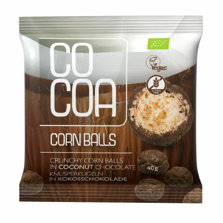 Chrupki Kukurydziane w Czekoladzie Kokosowej Bezglutenowe Bio 40 g - Cocoa