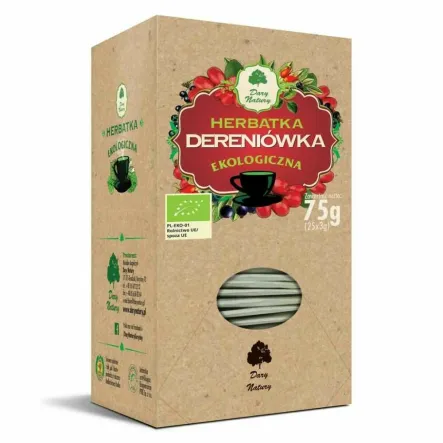 Herbatka Dereniówka EKO 75 g (25 x 3 g) - Dary Natury