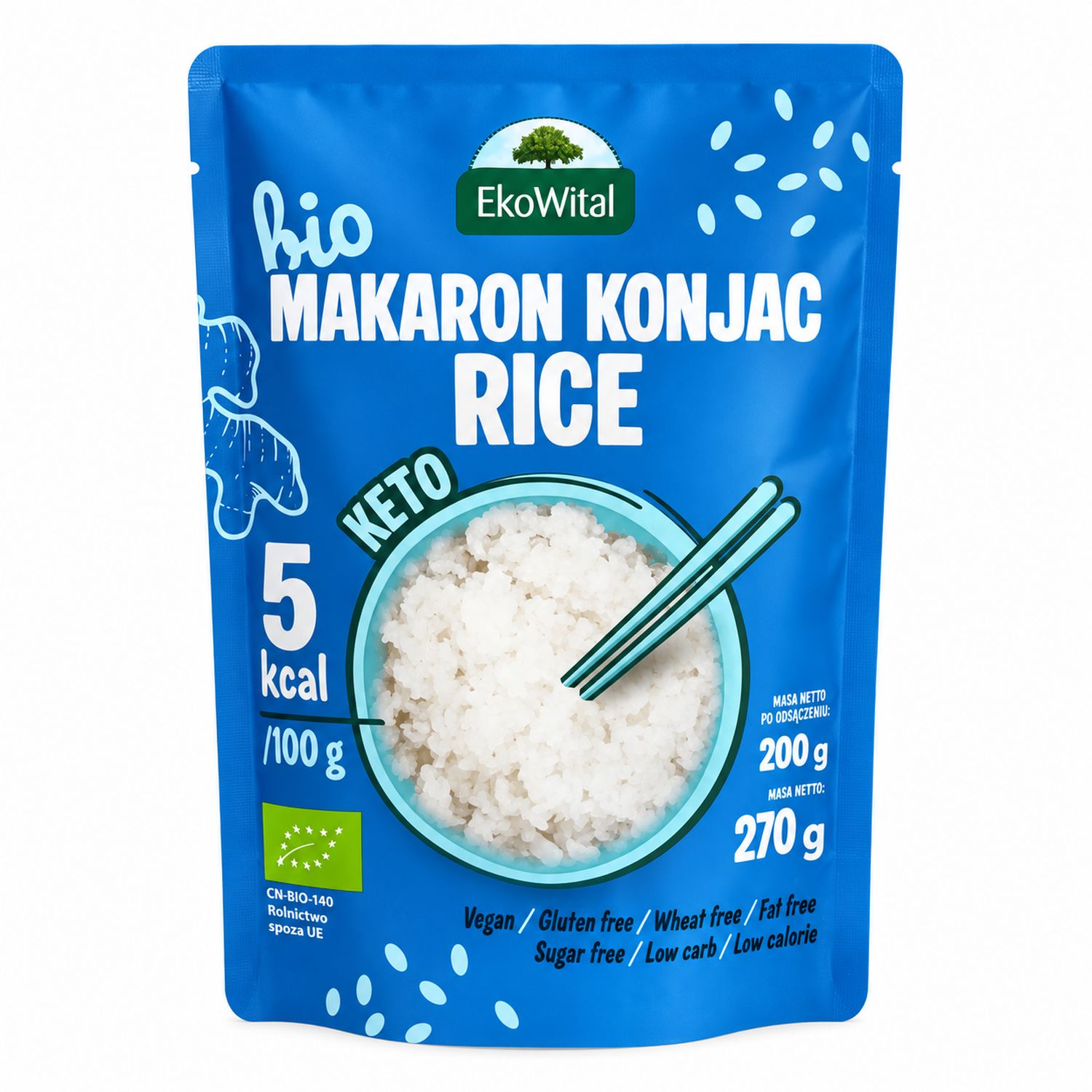 Makaron Konjac Rice BIO Keto 270 g (200 g) - EkoWital