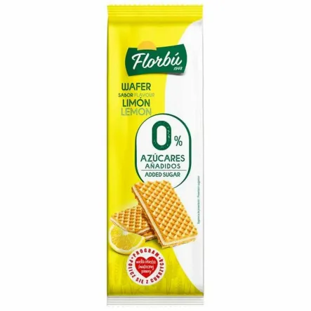 Wafelki Nadziewane o Smaku Cytrynowym Bez Dodatku Cukru 150 g - Florbu
