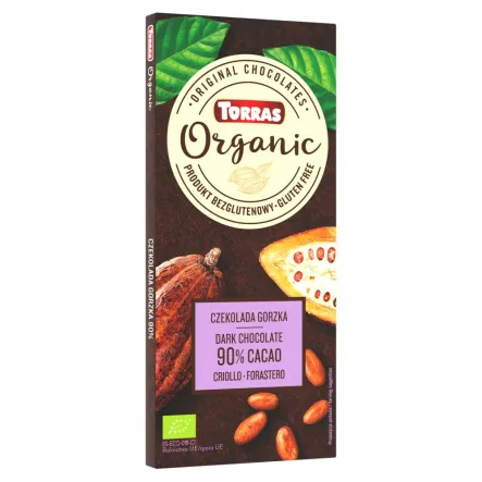 Czekolada Gorzka 90% Kakao Eko 100 g Torras 