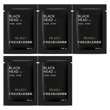 5 x Maska kolagenowa do Twarzy Peel-Off z Aktywnym Węglem z Bambusa 6 ml - Pilaten (25.06.2024)