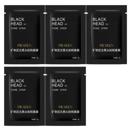 5 x Maska kolagenowa do Twarzy Peel-Off z Aktywnym Węglem z Bambusa 6 ml - Pilaten (25.06.2024)