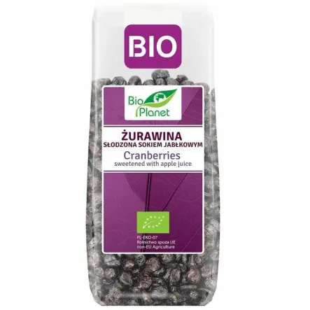 Żurawina Suszona Cięta Słodzona Sokiem Jabłkowym Bio 100 g - Bio Planet