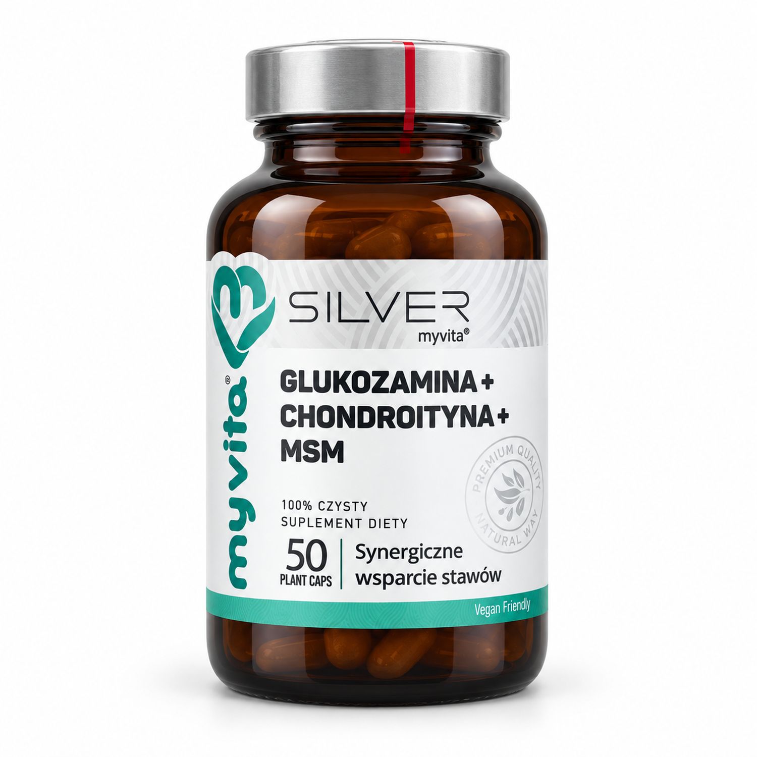 Glukozamina+ Chondroityna+ MSM z Witaminą C 50 Kapsułek - MyVita Silver
