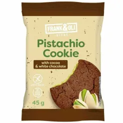 Ciastko Pistacjowe z Kakao i Białą Czekoladą Bez Dodatku Cukru Bezglutenowe 45 g - Frank&Oli
