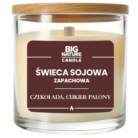 Świeca Sojowa o Zapachu Czekolada i Cukier Palony 225 g - Big Nature