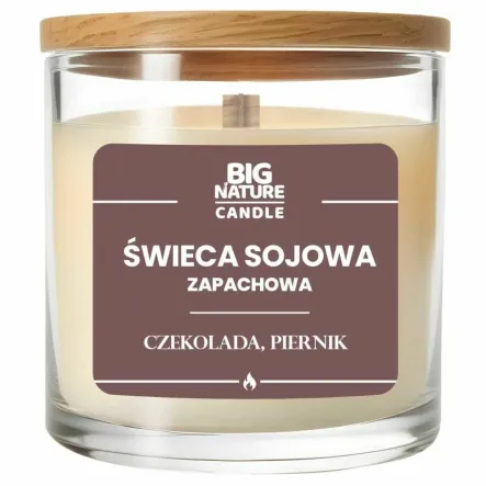 Świeca Sojowa o Zapachu Czekolada i Piernik 225 g - Big Nature