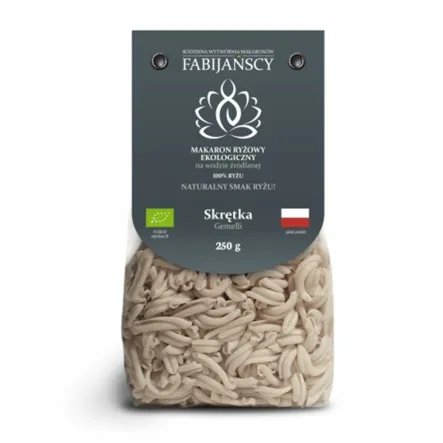 Makaron Ryżowy Biały Bio Skrętka (Gemelli) 250 g Fabijańscy