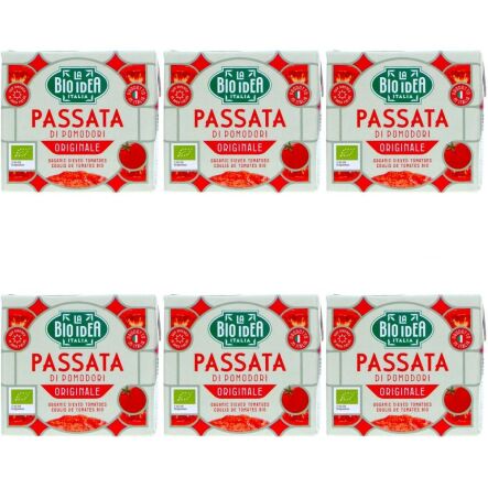 6 x Przecier Pomidorowy Passata w Kartonie Bio 500 g - La Bio Idea
