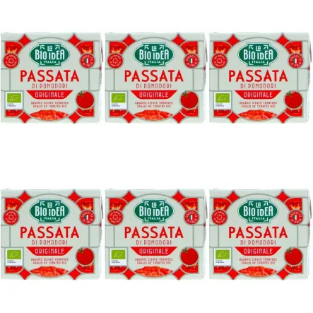 6 x Przecier Pomidorowy Passata w Kartonie Bio 500 g - La Bio Idea