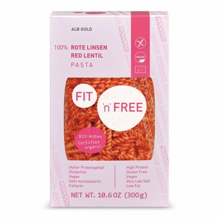 Makaron Z Czerwonej Soczewicy Bezglutenowy Bio 300 g Alb-Gold 