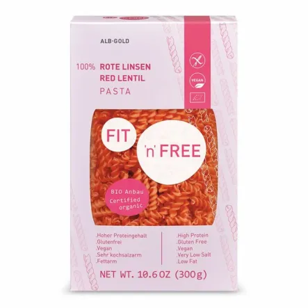 Makaron Z Czerwonej Soczewicy Bezglutenowy Bio 300 g Alb-Gold 