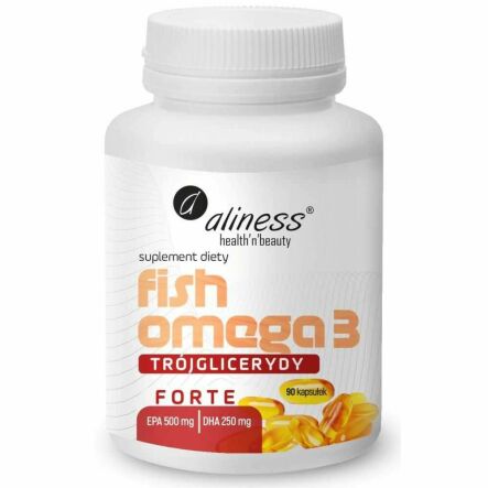 Fish Omega 3 FORTE Trójglicerydy 90 Kapsułek - Aliness