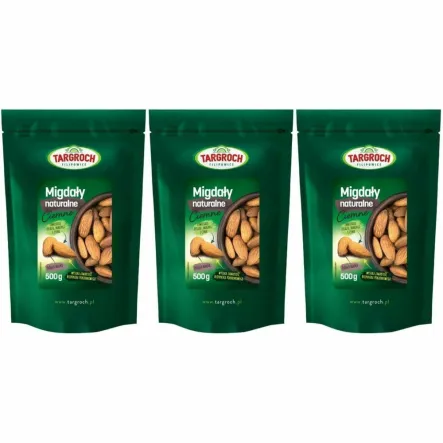 3 x Migdały Naturalne Ciemne 500 g - Targroch