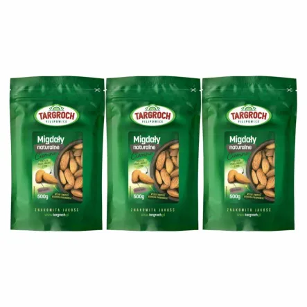 3 x Migdały Naturalne Ciemne 500 g - Targroch