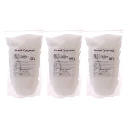 3 x Kwasek Cytrynowy Proszek 500 g - Natur Planet