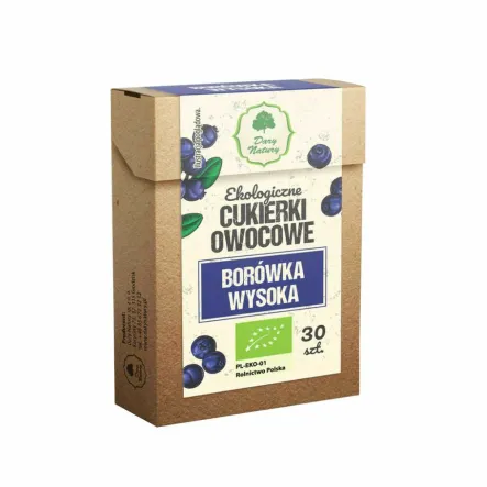Cukierki Owocowe Borówka Wysoka EKO 30 g (30 Sztuk) - Dary Natury