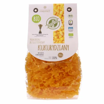 Makaron Kukurydziany Wstążka Karbowana Reginette Bezglutenowy Bio 250 g - Fabiańscy 