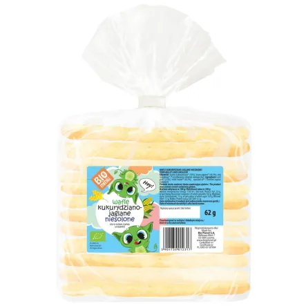 Wafle Kukurydziane-Jaglane Bez Dodatku Soli Bio 62g Biominki - Przecena Krótka Data Minimalnej Trwałości