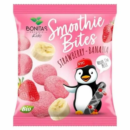 Przekąska Smoothie Bites Truskawka, Banan, Jogurt BIO 10 g - Bonitas