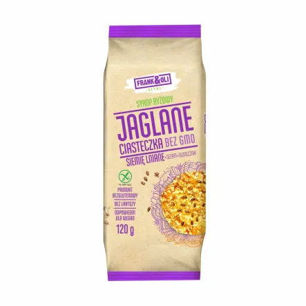 Ciastka Jaglane z Siemieniem Lnianym Bezglutenowe 120 g Frank&Oli