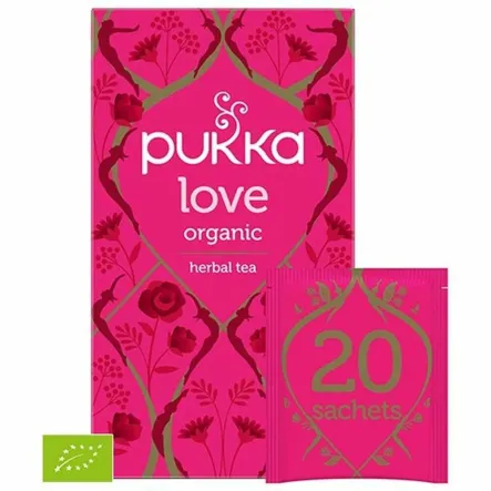 Herbatka Ziołowa LOVE BIO 24 g (20 saszetek) - PUKKA
