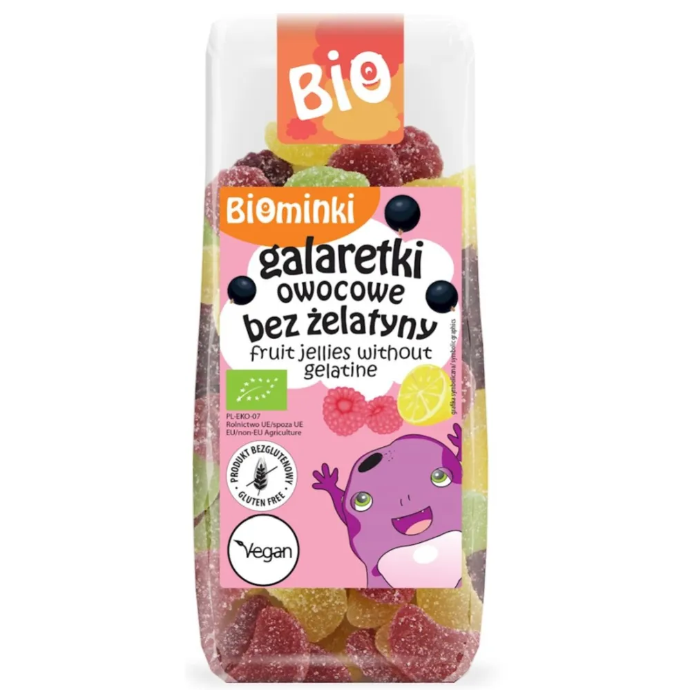 Galaretki Owocowe Bez Żelatyny Bezglutenowe Bio 100 g - Biominki