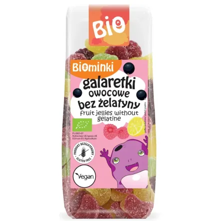 Galaretki Owocowe Bez Żelatyny Bezglutenowe Bio 100 g - Biominki