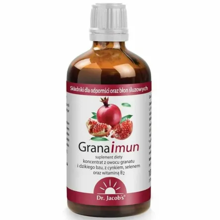 Granaimun Granat, Czarny Bez, Cynk, Selen, Witamina B2 100 ml - Dr. Jacob's