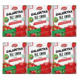 Zestaw 6 x Galaretka o Smaku Truskawkowym Bez Dodatku Cukru Bezglutenowa 14 g - Celiko