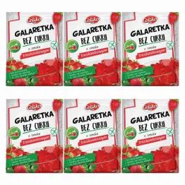 Zestaw 6 x Galaretka o Smaku Truskawkowym Bez Dodatku Cukru Bezglutenowa 14 g - Celiko