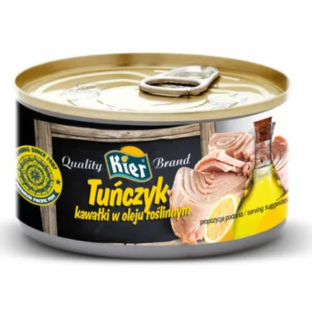 Tuńczyk w Oleju Roślinnym Kawałki 170 g (120 g) - Kier