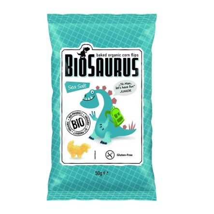 Pieczone Chrupki Kukurydziane z Solą Morską Bio 50g-Biosaurus -Cibi