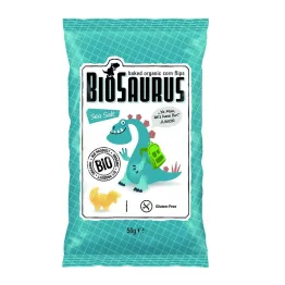 Pieczone Chrupki Kukurydziane z Solą Morską Bio 50g-Biosaurus -Cibi
