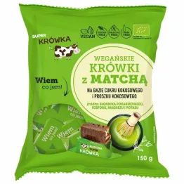 Krówki Bezmleczne o Smaku Matchy Wegańskie Bio 150 g - Super Krówka