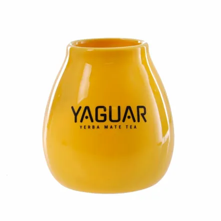 Tykwa Ceramiczna Żółta z Logo Yaguar 350 ml Venusti