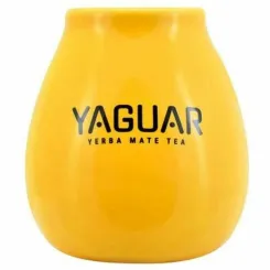 Tykwa Ceramiczna Żółta z Logo Yaguar 350 ml