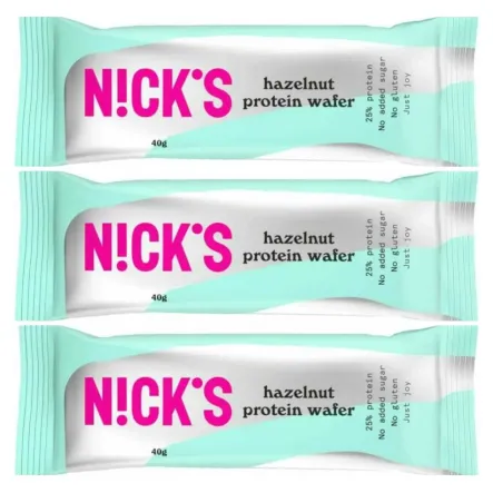 3 x Wafelek Proteinowy Bezglutenowy o Smaku Orzechów Laskowych w Czekoladzie Mlecznej 40 g