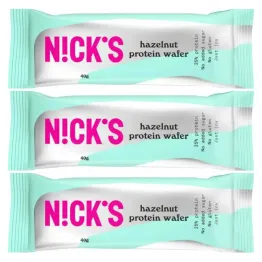 3 x Wafelek Proteinowy Bezglutenowy o Smaku Orzechów Laskowych w Czekoladzie Mlecznej 40 g