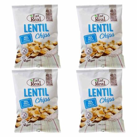 4 x Chipsy z Soczewicy z Solą Morską 40 g Eat Real