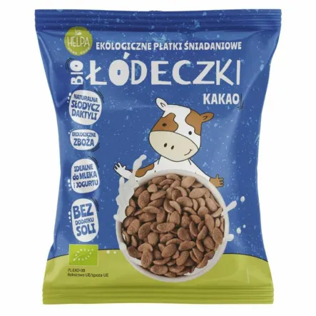 Łódeczki Jaglano-Orkiszowe z Kakao Bez Dodatku Cukru Bio 260 g - Helpa