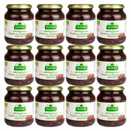 12 x Fasola Czerwona Kidney w Zalewie Bio 360 g (240 g) - Eko-Wital