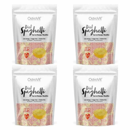 4 x Makaron Konjac Diet Spaghetti Carrot Konjac Noodles Keto Friendly 400 g (250 g) - OstroVit