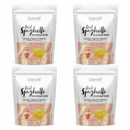 4 x Makaron Konjac Diet Spaghetti Carrot Konjac Noodles Keto Friendly 400 g (250 g) - OstroVit