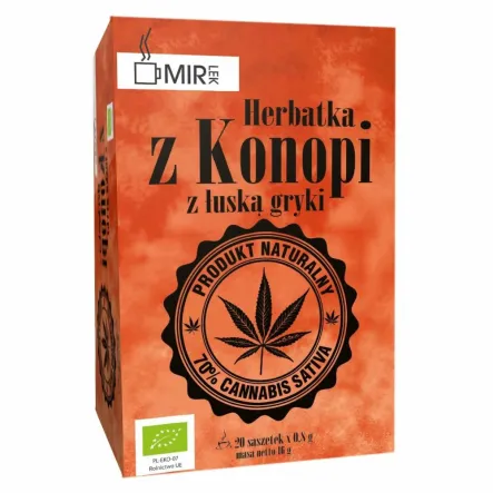 Herbatka z Konopi z Łuską Gryki Bio 20 X 0,8 g Mir-Lek - Wyprzedaż