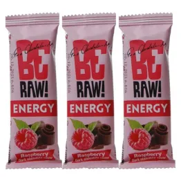 3 x BeRaw Baton Energy Raspberry 40 g Purella