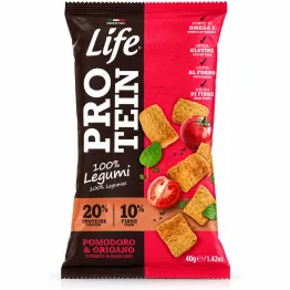 Chipsy Proteinowe z Roślin Strączkowych Pomidor i Oregano 40 g - Life