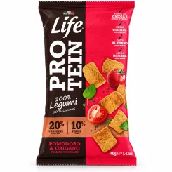 Chipsy Proteinowe z Roślin Strączkowych Pomidor i Oregano 40 g - Life